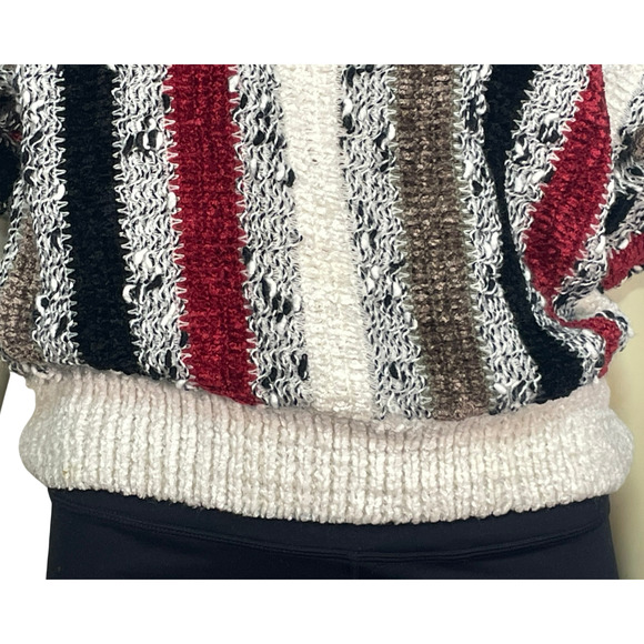 Vintage 80s Bonnie Bill Sz S Slouchy Pullover Knit Sweater Short Sleeves Striped - Picture 3 of 7